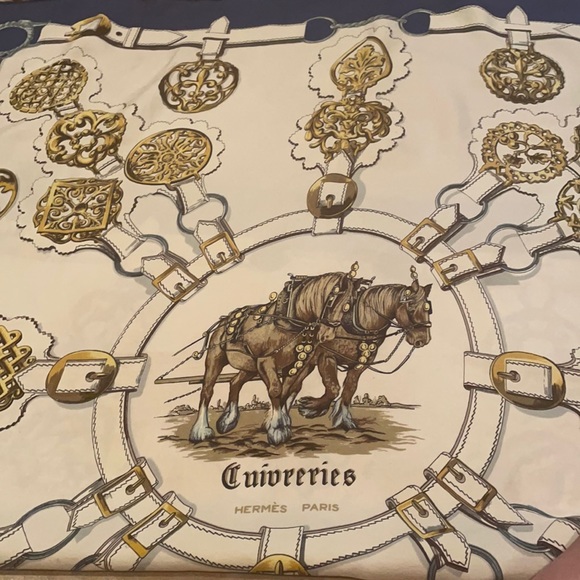 Hermes Accessories - Vintage 1963 Hermes “Cuivreries” scarf